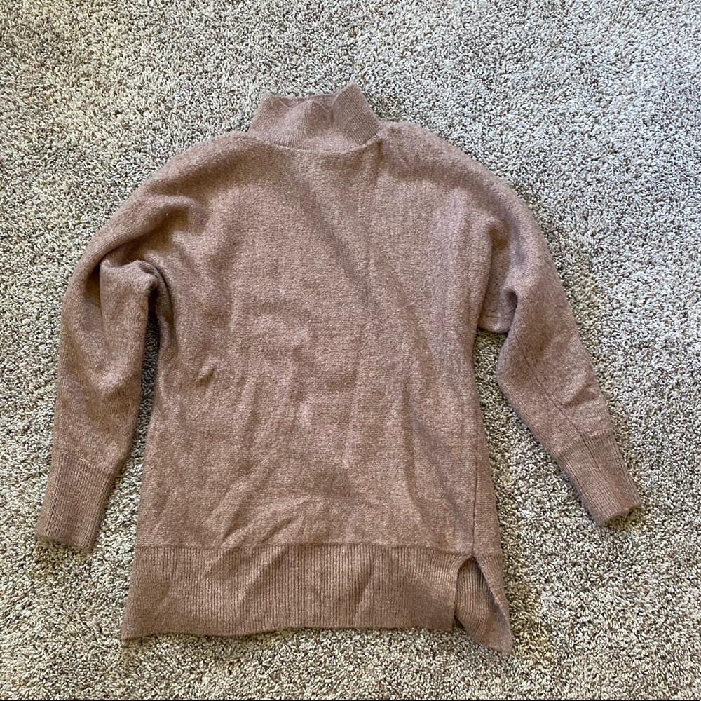 Tan Mock Neck Oversized Sweater